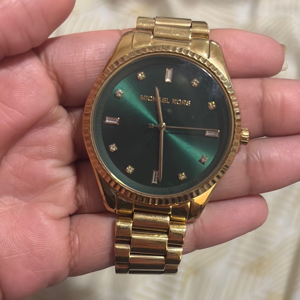 Michael Kors Gold and Green Men's Watch